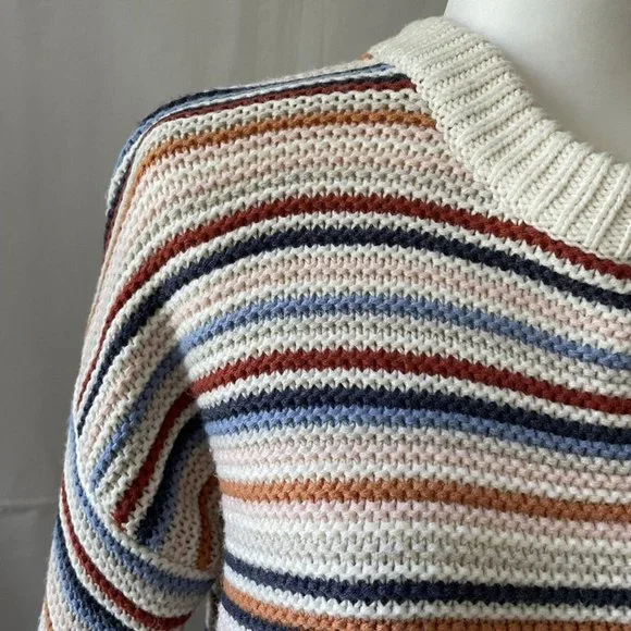 Women’s / Teen’s 525 America Striped Crewneck Sweater Size A - Picture 3 of 6